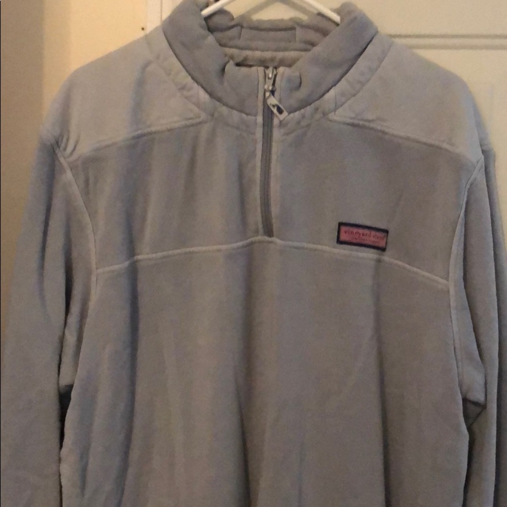 Vineyard Vines light blue quarter zip, size large